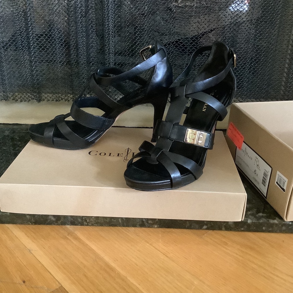 Cole Haan Marine Air black high heel sandals. Size 6